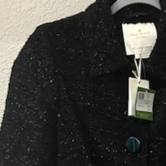 NWT Kate Spade Style Kimono Style Metallic Bouclette Tweed Belted Coat Jacket - Picture 6 of 13